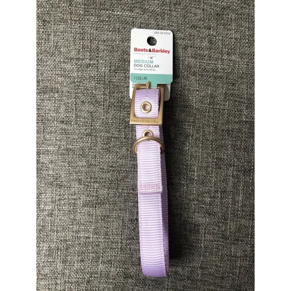 Pack of 2 Boots & Barkley Light Purple Nylon Dog Collar Size Medium up to 50 lbs